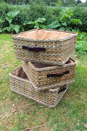 Lined Check Weave Baskets