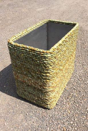 Rush basket with steel liner