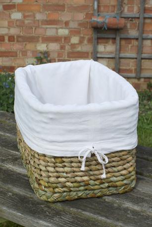 Rush Lined Storage Basket